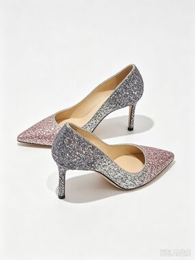 Jimmy Choo Romy  Gradient Glitter Stiletto High Heel Pumps
